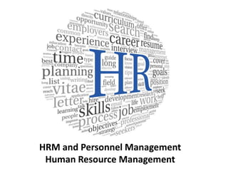 HRM and Personnel Management
Human Resource Management
 
