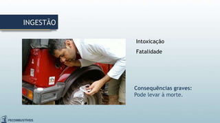 Intoxicação
Fatalidade
INGESTÃO
Consequências graves:
Pode levar à morte.
 