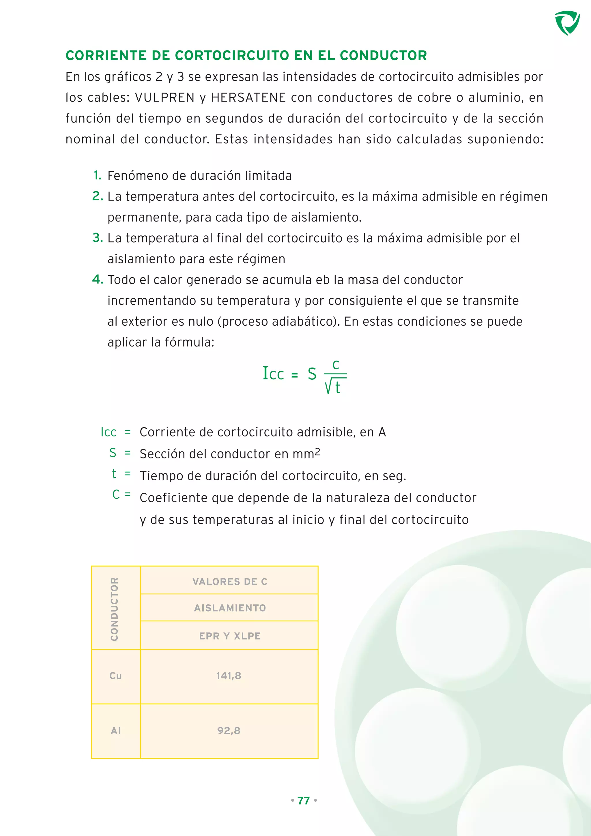 8. tabla de intensidades maximas admisibles en servicio permanente | PDF
