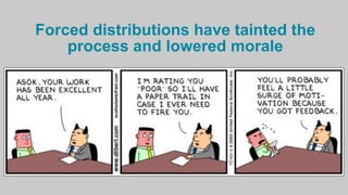 Forced distributions have tainted
the process and lowered morale
Only allowing managers to
give out a certain number of
hi...