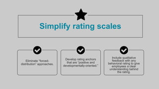 Source: Deloitte Global Human Capital Trends, 2015
Simplify rating scales
“Done poorly, performance management can not onl...