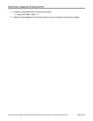 8.2.5.3 packet tracer configuring i pv6 addressing instructions | PDF