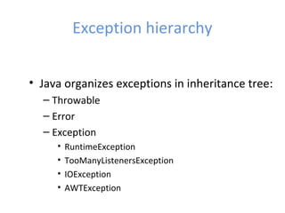 Exceptions in java | PPT image.