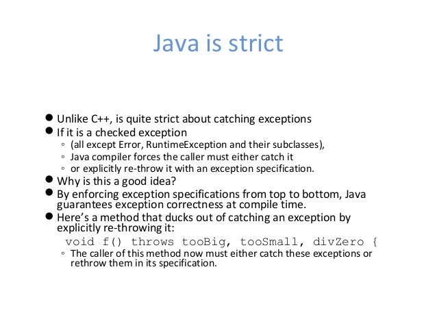 Exceptions in java