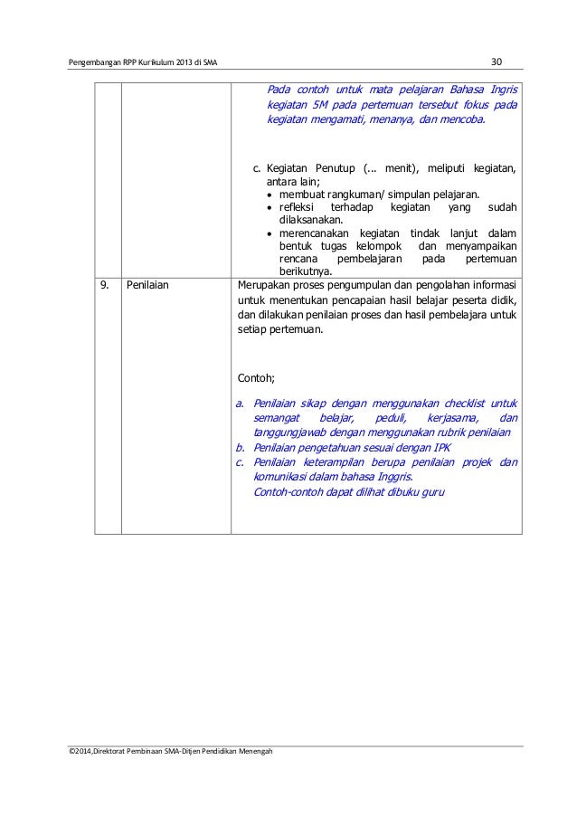 Contoh Rpp Kurikulum Cambridge Tahun Ajar