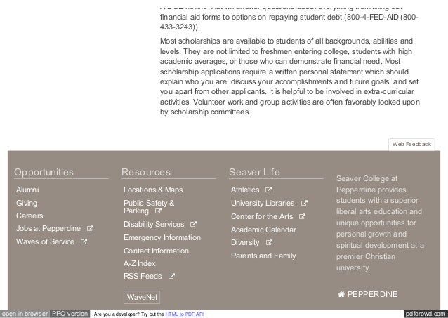 Outside Scholarships | Admission &Amp; Aid | Seaver College | Pepperd…