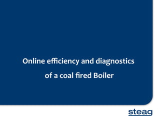 Online	eﬃciency	and	diagnostics	
	of	a	coal	ﬁred	Boiler	
 