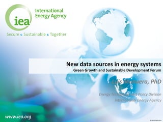 © OECD/IEA 2015© OECD/IEA 2015
New data sources in energy systems
Green Growth and Sustainable Development Forum
Luis Munuera, PhD
Energy Technology and Policy Division
International Energy Agency
 