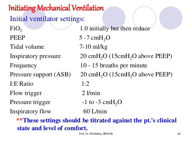 ventilator settings