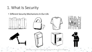 1. What Is Security
• Different Security Mechanisms In Our Life
6PST 32220 - Current Topics In Computer Technology (Lecturer : Mr. Rohana K Amarakoon)
 