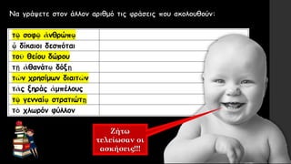 Ζήτω
τελείωσαν οι
ασκήσεις!!!
 