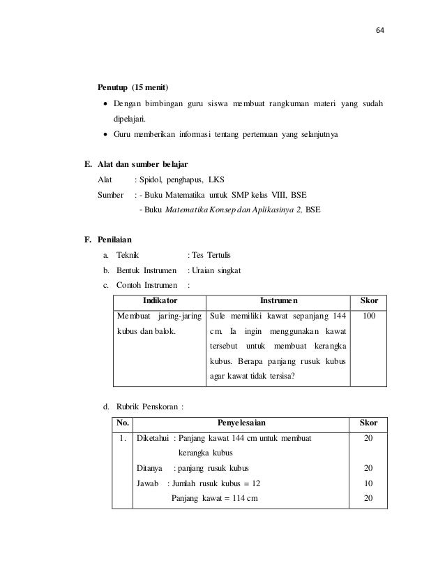 RPP Jaring-Jaring Kubus
