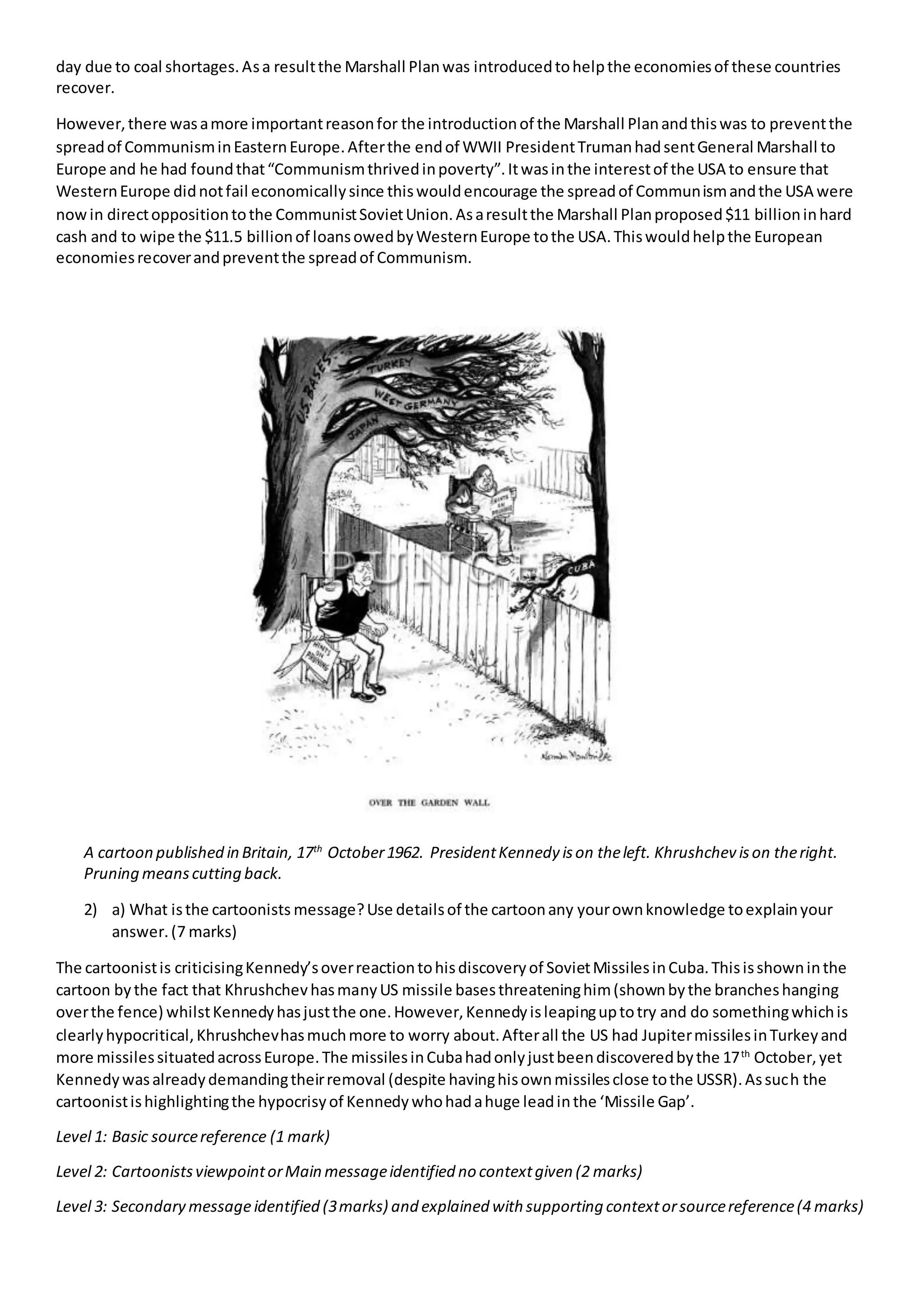 Cold War, Cuban Missile Crisis and Vietnam test model answers | DOCX