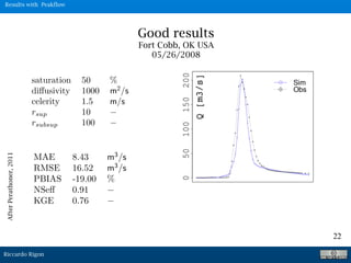 Riccardo Rigon
22
Good results
Fort Cobb, OK USA
05/26/2008
AfterPerathoner,2011
Results with Peakflow
 