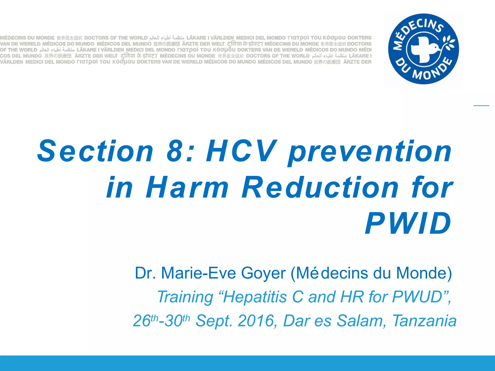 Pwid Sc 8. hepatitis c prevention in hr for pwid final | PPT