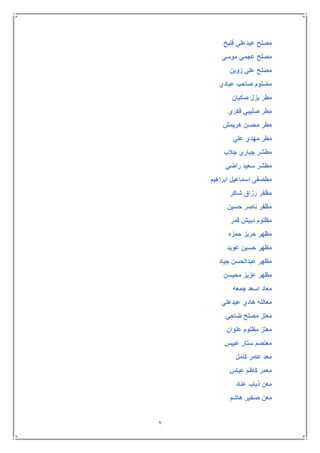 7
‫فليح‬ ‫عبدعلي‬ ‫مصلح‬
‫موسى‬ ‫عجمي‬ ‫مصلح‬
‫زوين‬ ‫علي‬ ‫مصلح‬
‫عبادي‬ ‫صاحب‬ ‫مضلوم‬
‫صكبان‬ ‫بزل‬ ‫مطر‬
‫فكري‬ ‫صليبي‬ ‫مطر‬
‫هريمش‬ ‫محسن‬ ‫مطر‬
‫علي‬ ‫مهدي‬ ‫مطر‬
‫جالب‬ ‫جباري‬ ‫مطشر‬
‫راضي‬ ‫سعيد‬ ‫مطشر‬
‫ابراهيم‬ ‫اسماعيل‬ ‫مطصفى‬
‫شاكر‬ ‫رزاق‬ ‫مظفر‬
‫حسين‬ ‫ناصر‬ ‫مظفر‬
‫قمر‬ ‫دبيش‬ ‫مظلوم‬
‫حمزه‬ ‫حريز‬ ‫مظهر‬
‫عويد‬ ‫حسين‬ ‫مظهر‬
‫جياد‬ ‫عبدالحسن‬ ‫مظهر‬
‫محيسن‬ ‫عزيز‬ ‫مظهر‬
‫جمعه‬ ‫اسعد‬ ‫معاد‬
‫عبدعلي‬ ‫هادي‬ ‫معالله‬
‫ضاحي‬ ‫مصلح‬ ‫معتز‬
‫علوان‬ ‫مظلوم‬ ‫معتز‬
‫عبيس‬ ‫ستار‬ ‫معتصم‬
‫كامل‬ ‫عامر‬ ‫معد‬
‫عباس‬ ‫كاظم‬ ‫معمر‬
‫عناد‬ ‫ذياب‬ ‫معن‬
‫هاشم‬ ‫صخير‬ ‫معن‬
 