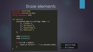 Erase elements
 