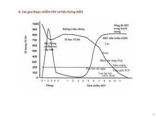 9
4. Các giai đoạn nhiễm HIV và hội chứng AIDS
 