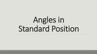 Angles in
Standard Position
 