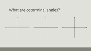 What are coterminal angles?
 