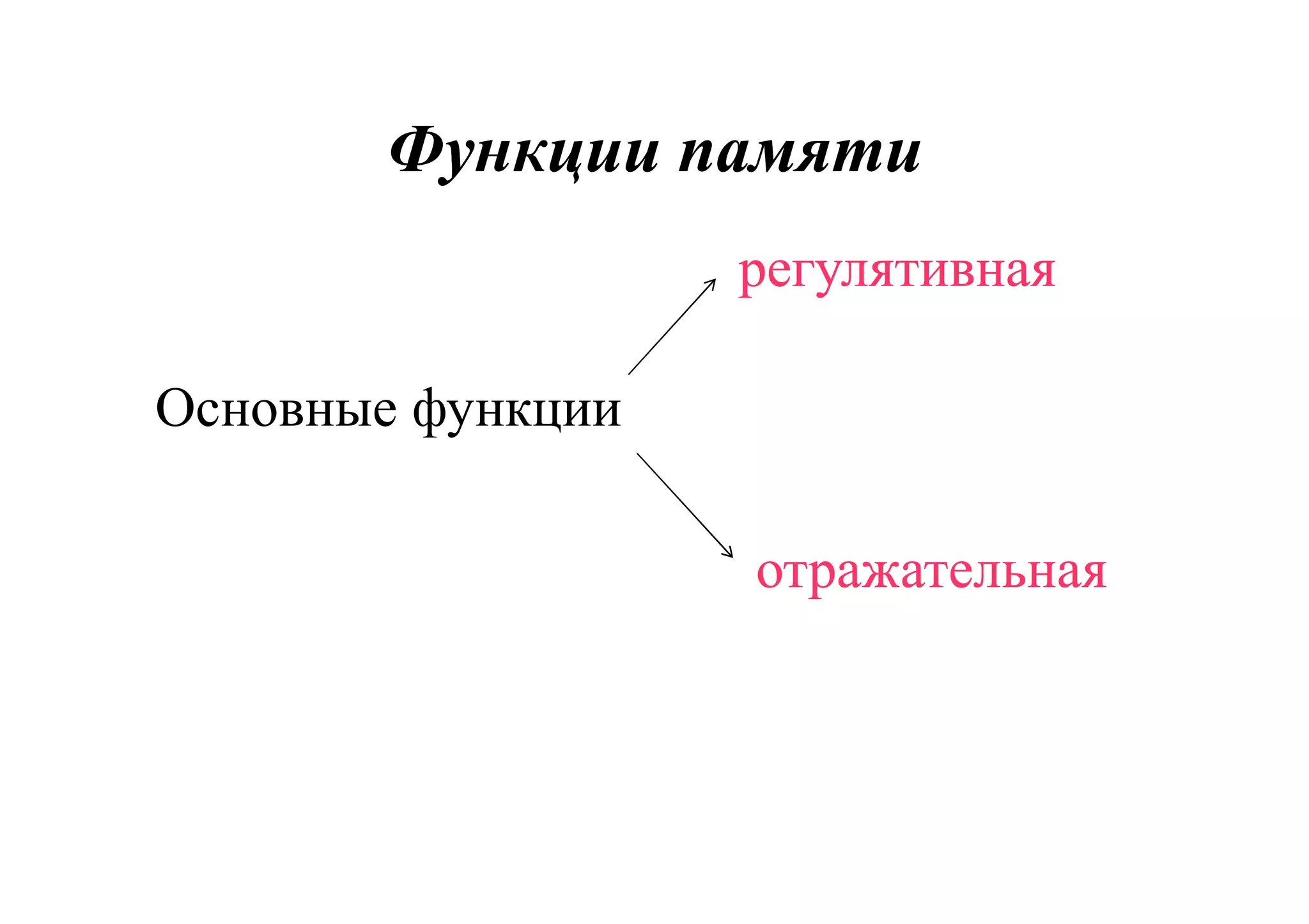 ФункцииФункции памятипамяти
регулятивнаярегулятивная
отражательнаяотражательная
Основные функции
 