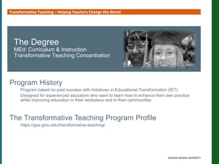 Transformative Teaching Information Session | PPT
