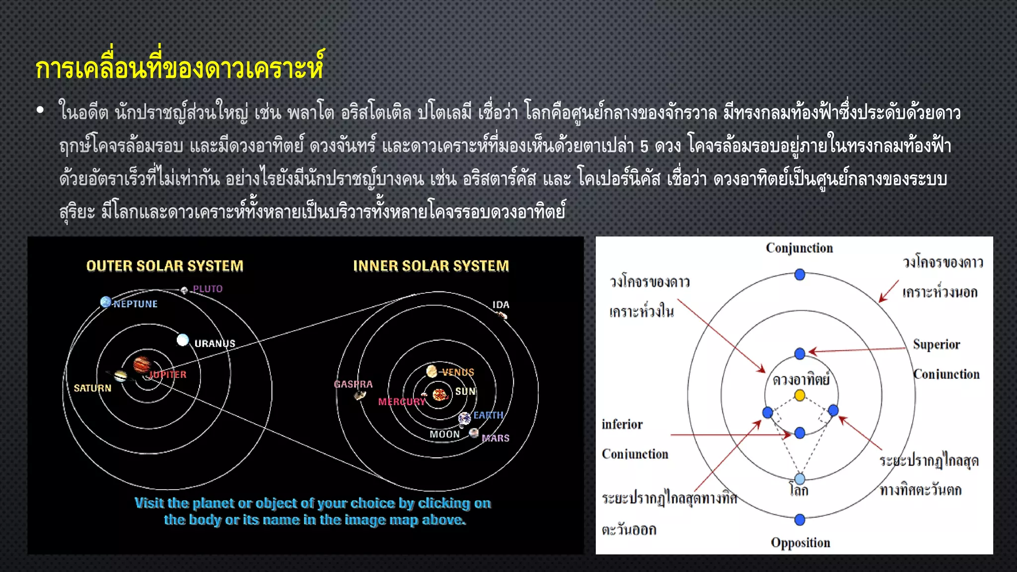 การเคลื่อนที่ของดาวเคราะห์
•
 