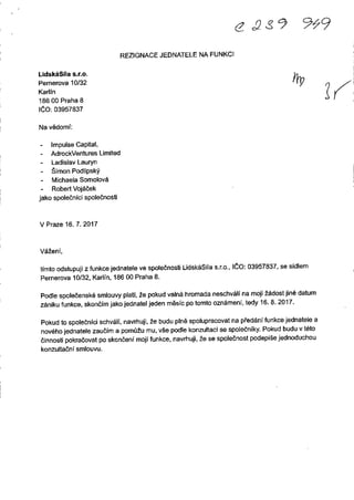 Rezignační dopis Lidská síla