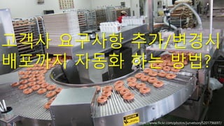 고객사 요구사항 추가/변경시
배포까지 자동화 하는 방법?
https://www.flickr.com/photos/jurvetson/5201796697/
 