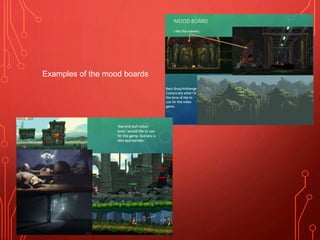 Examples of the mood boards
 