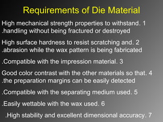 Scratching Impression 8.working casts and dies | PPT