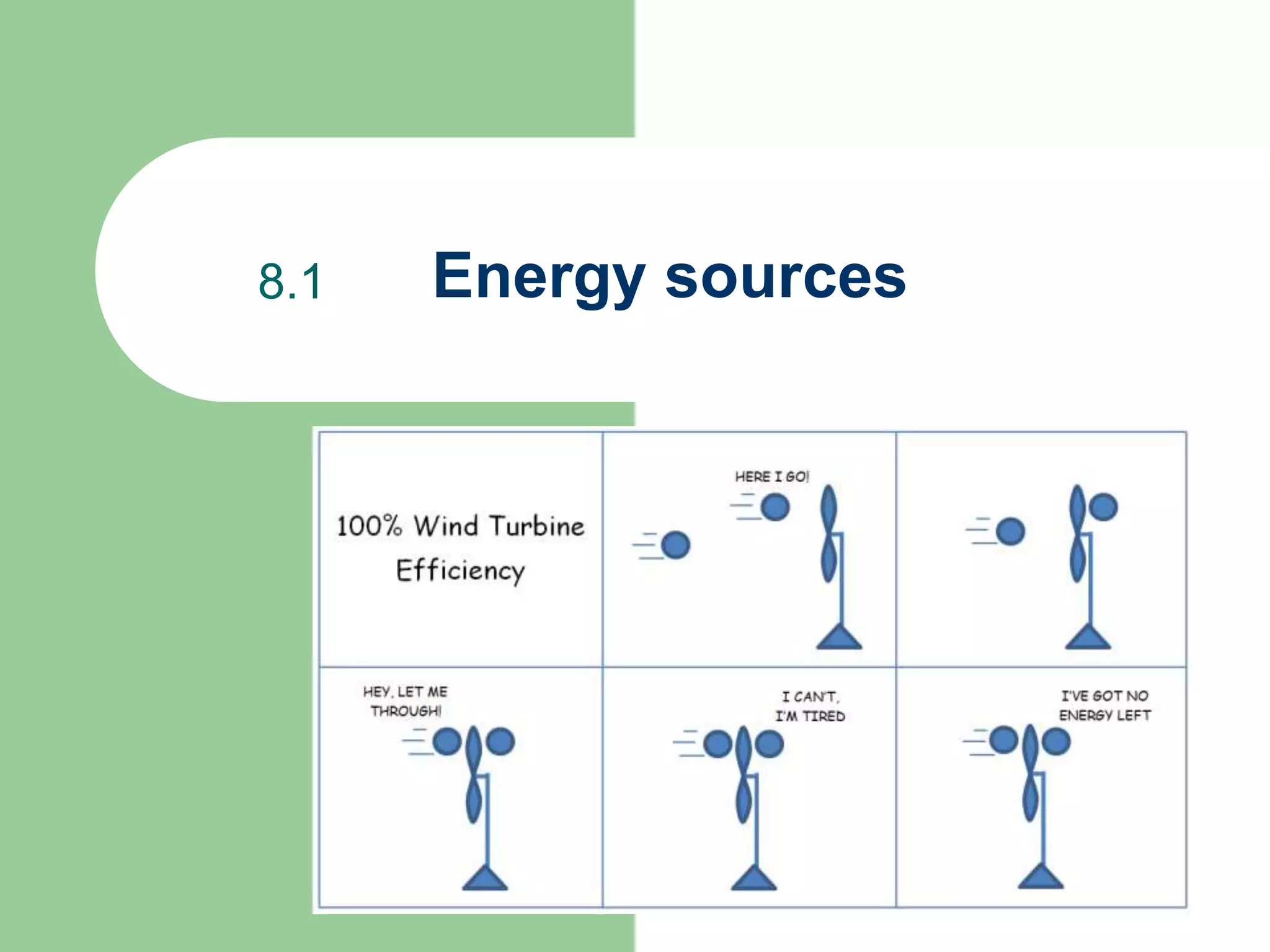 Energy sources8.1
 