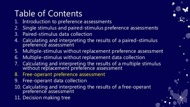 8 free operant preference assessment 8 free operant preference assessment