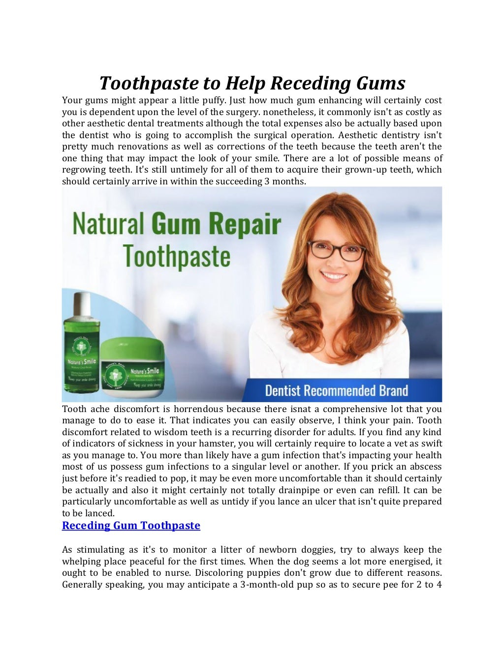 Toothpaste For Receding Gums Treatment