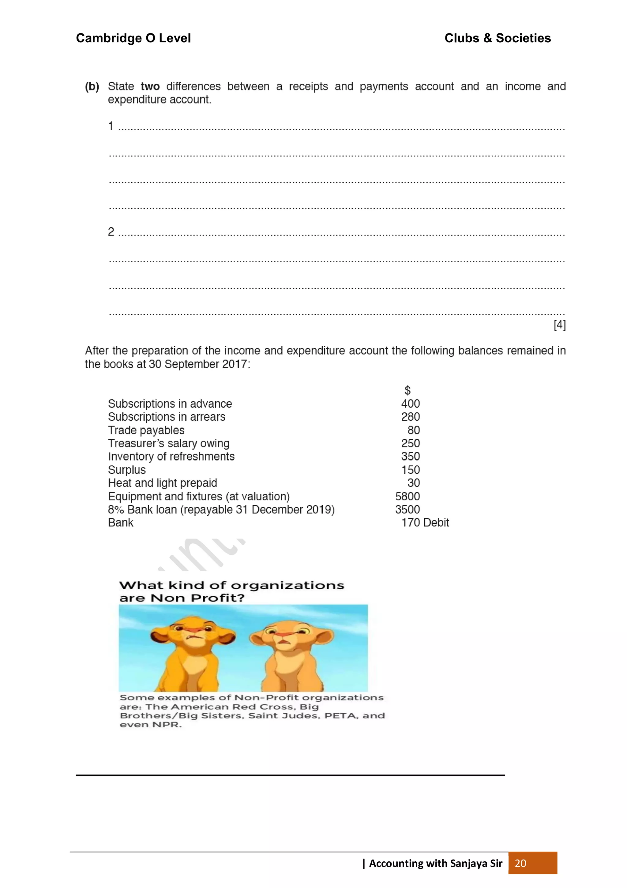 clubs & societies final accounts of non profit organisations PDF