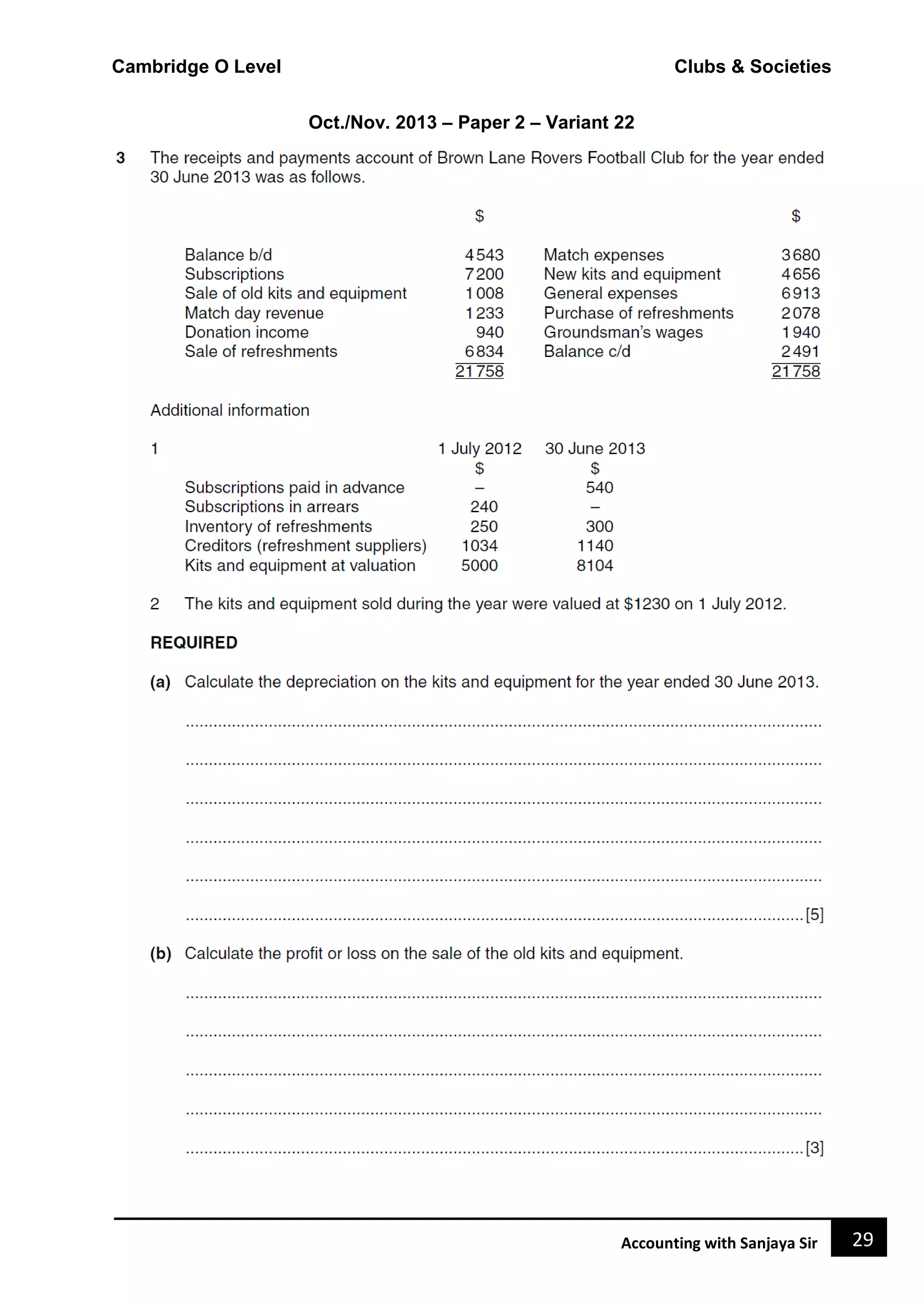 clubs & societies final accounts of non profit organisations PDF