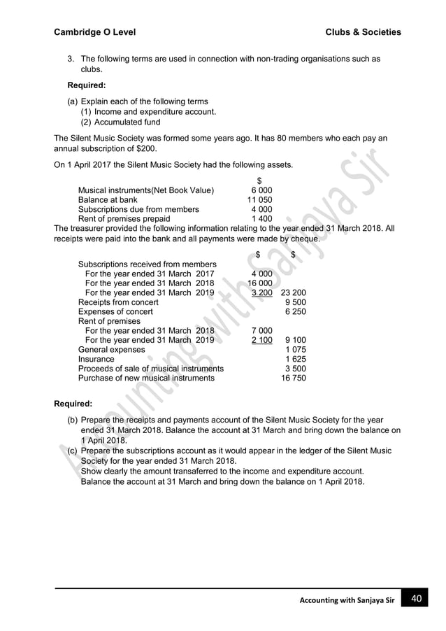 clubs & societies final accounts of non profit organisations PDF