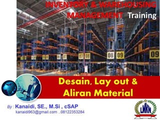 By : Kanaidi, SE., M.Si , cSAP
kanaidi963@gmail.com ..08122353284
Desain, Lay out &
Aliran Material
Training
 