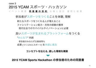 2015 YCAM
case 3
53
2015 YCAM Sports Hackathon
,
 
” ”
( )
,
 