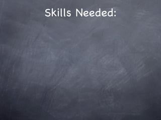 Skills Needed:
 
