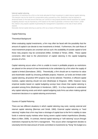 Capital Rationing | DOC