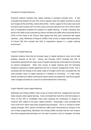 Capital Rationing | DOC