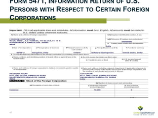 FORM 5471, INFORMATION RETURN OF U.S.
PERSONS WITH RESPECT TO CERTAIN FOREIGN
CORPORATIONS
47
 