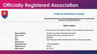 Officially Registered Association
ns
 