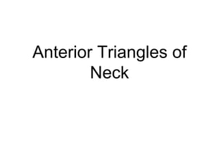 Anterior Triangles of
Neck
 