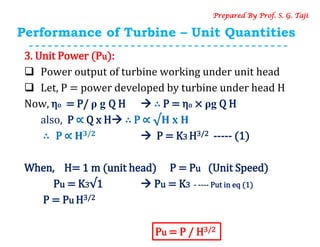 Unit Quantities of Turbine | Fluid Mechanics | PDF