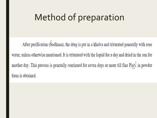 Method of preparation
 