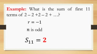 Geometric Series and Finding the Sum of Finite Geometric Sequence | PDF ...