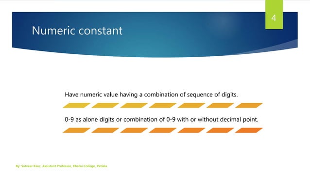 Constants in C | PPTX | Computing | Technology & Computing