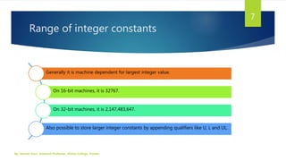 Constants in C | PPTX | Computing | Technology & Computing